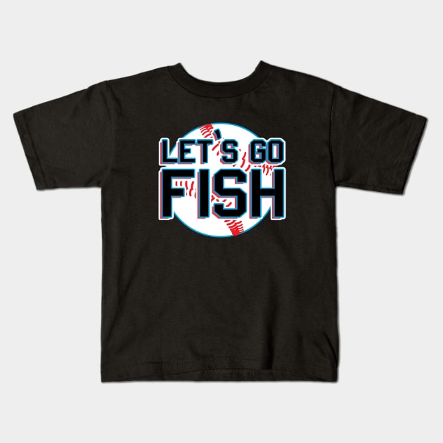 Let's Go Fish Marlins Baseball Design Kids T-Shirt by GAMAS Threads